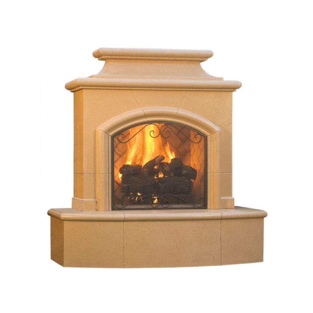 American Fyre Designs Mariposa Vented Gas Fireplace with Radiused Bullnose Hearth