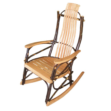 A&L Furniture Amish Bentwood 7-Slat Hickory Rocking Chair Natural Hickory