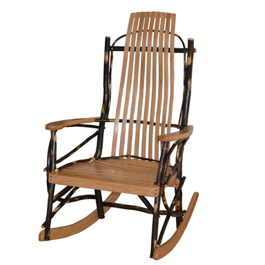 A&L Furniture Amish Bentwood Hickory 9-Slat Rocking Chair Natural Hickory
