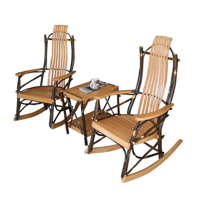 A&L Furniture Amish Bentwood 7-Slat Hickory 3pcs Set
