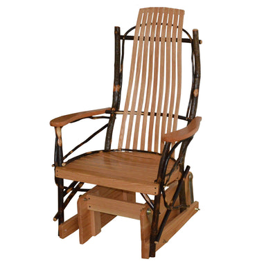 A&L Furniture Amish Bentwood Hickory Glider Rocker Chair Natural Finish