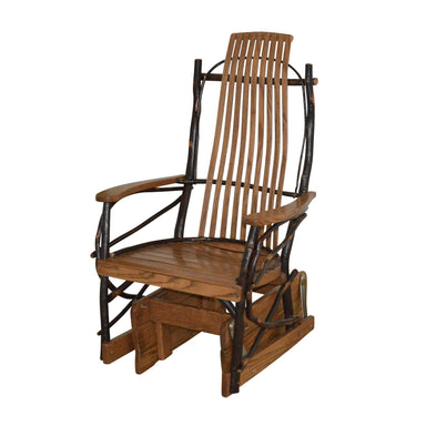 A&L Furniture Amish Bentwood Hickory Glider Rocker Chair Walnut