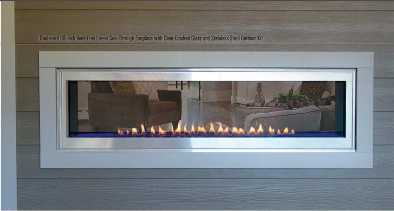 Empire Boulevard Vent Free 60'' See-through Fireplace - VFLB60SP90