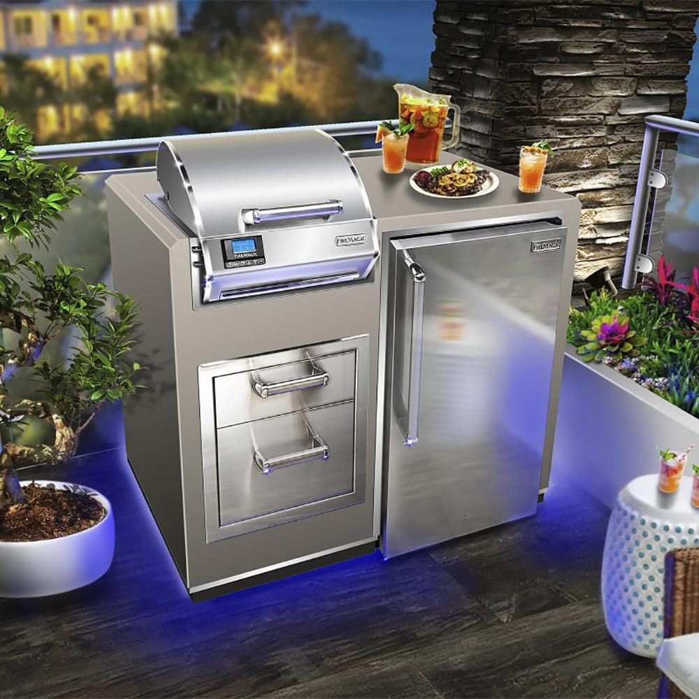 FireMagic Electric Grill Island Bundle with Refrigerator