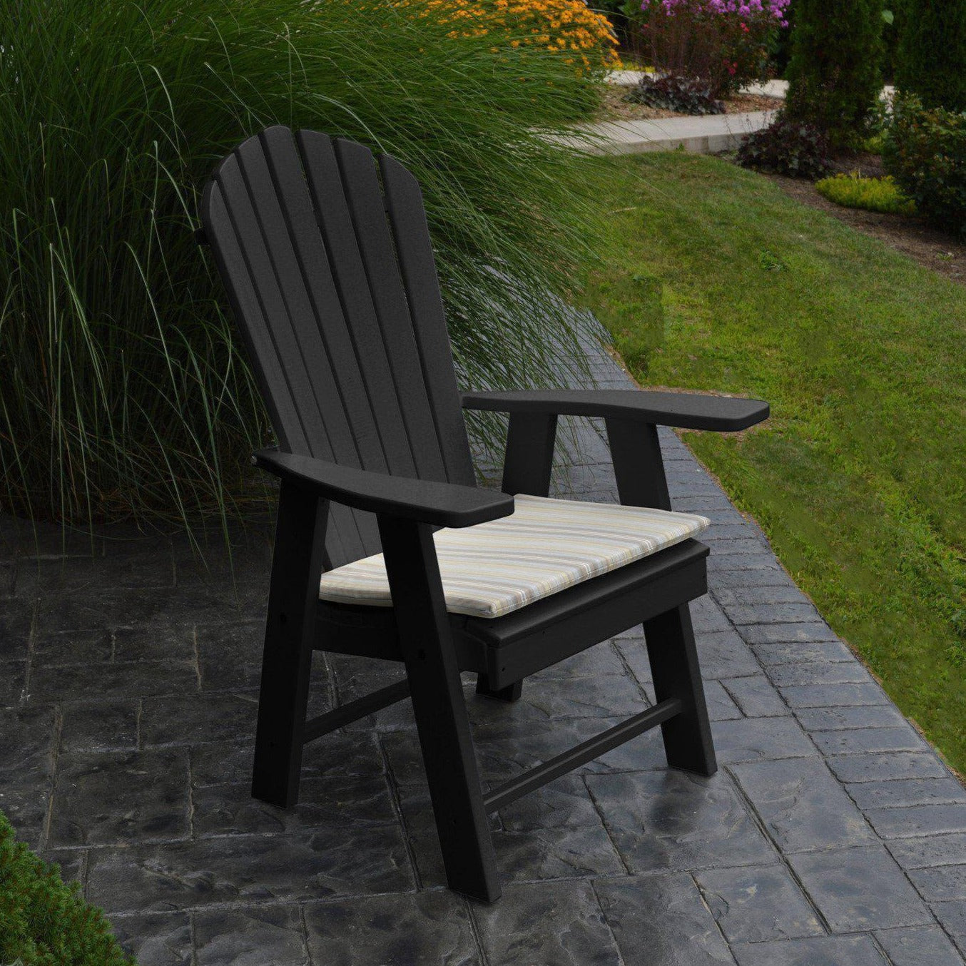 A&L Furniture Poly Upright Adirondack Chair Black