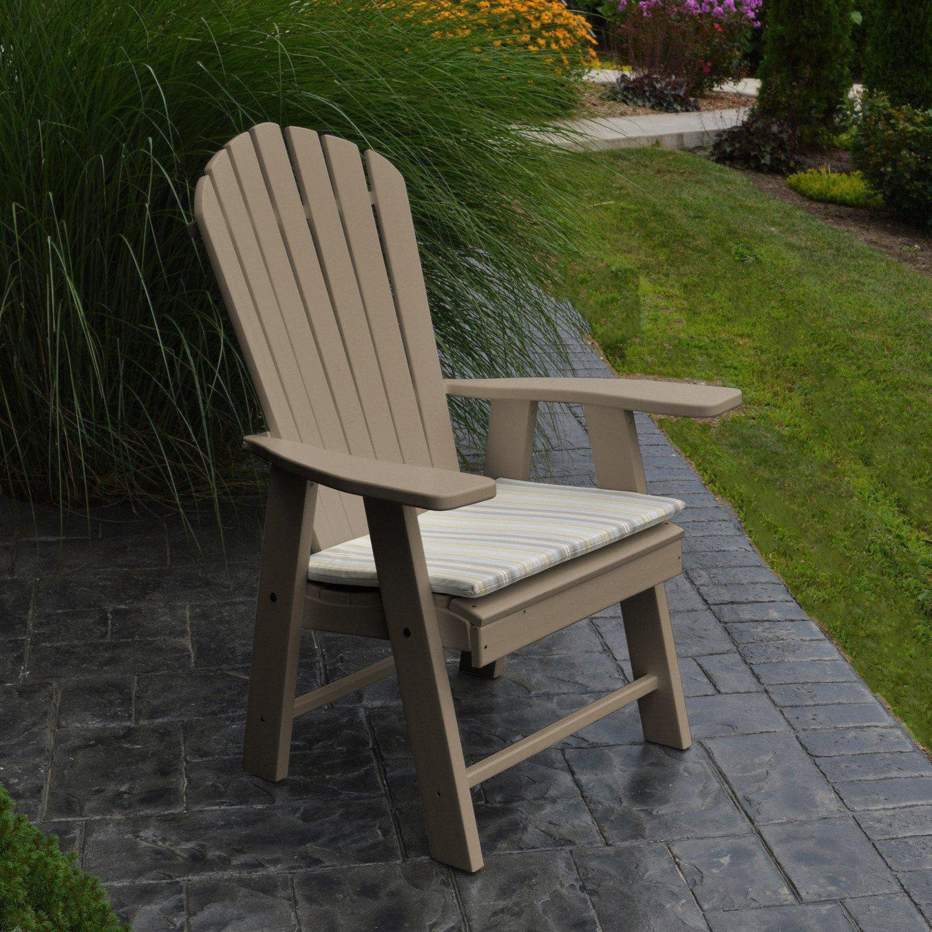 A&L Furniture Poly Upright Adirondack Chair Wheater wood