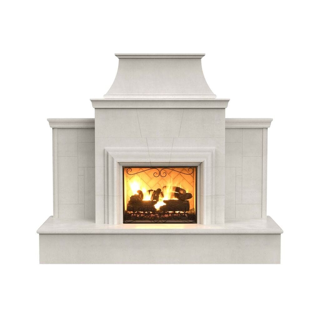 American Fyre Designs Grand Cordova Vented Gas Fireplace with Rectangle Extended Bullnose Hearth