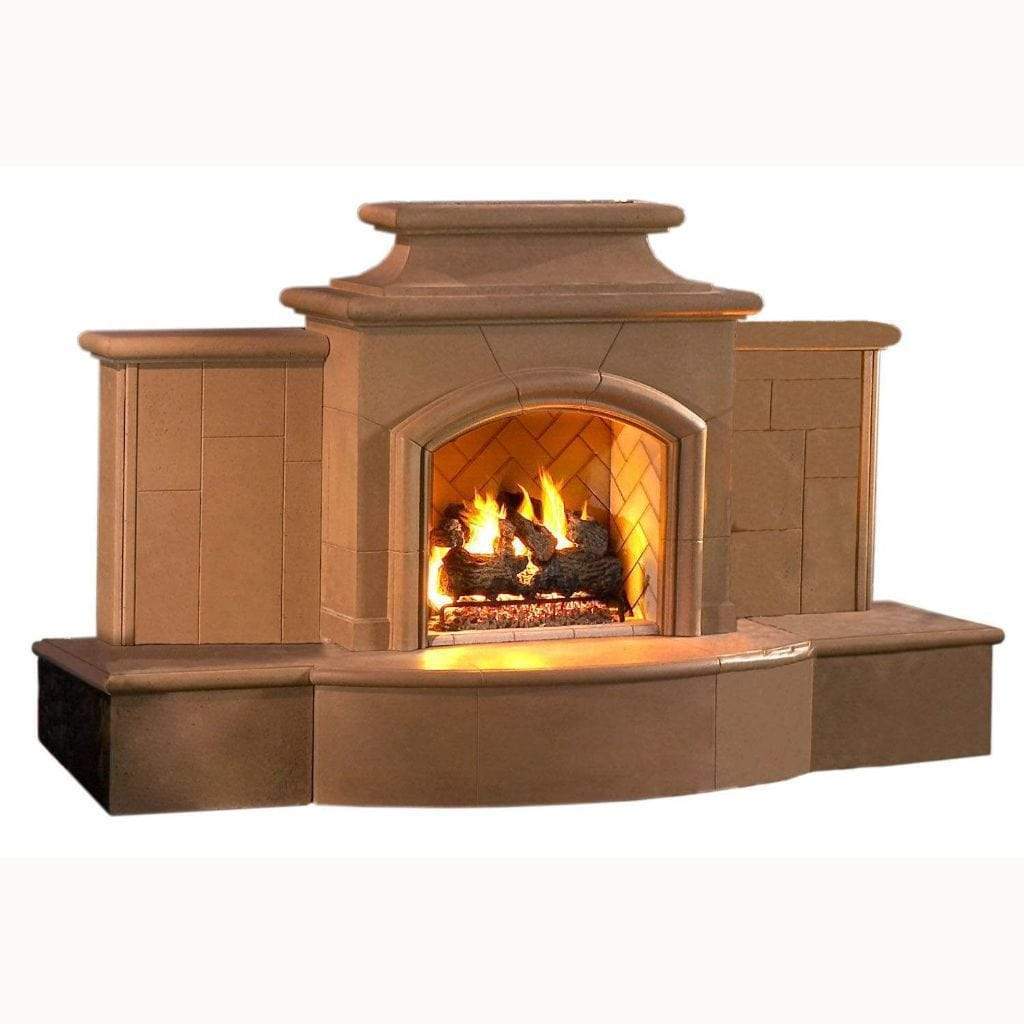 American Fyre Designs Grand Mariposa Vent Free Gas Fireplace with Extended Bullnose Hearth