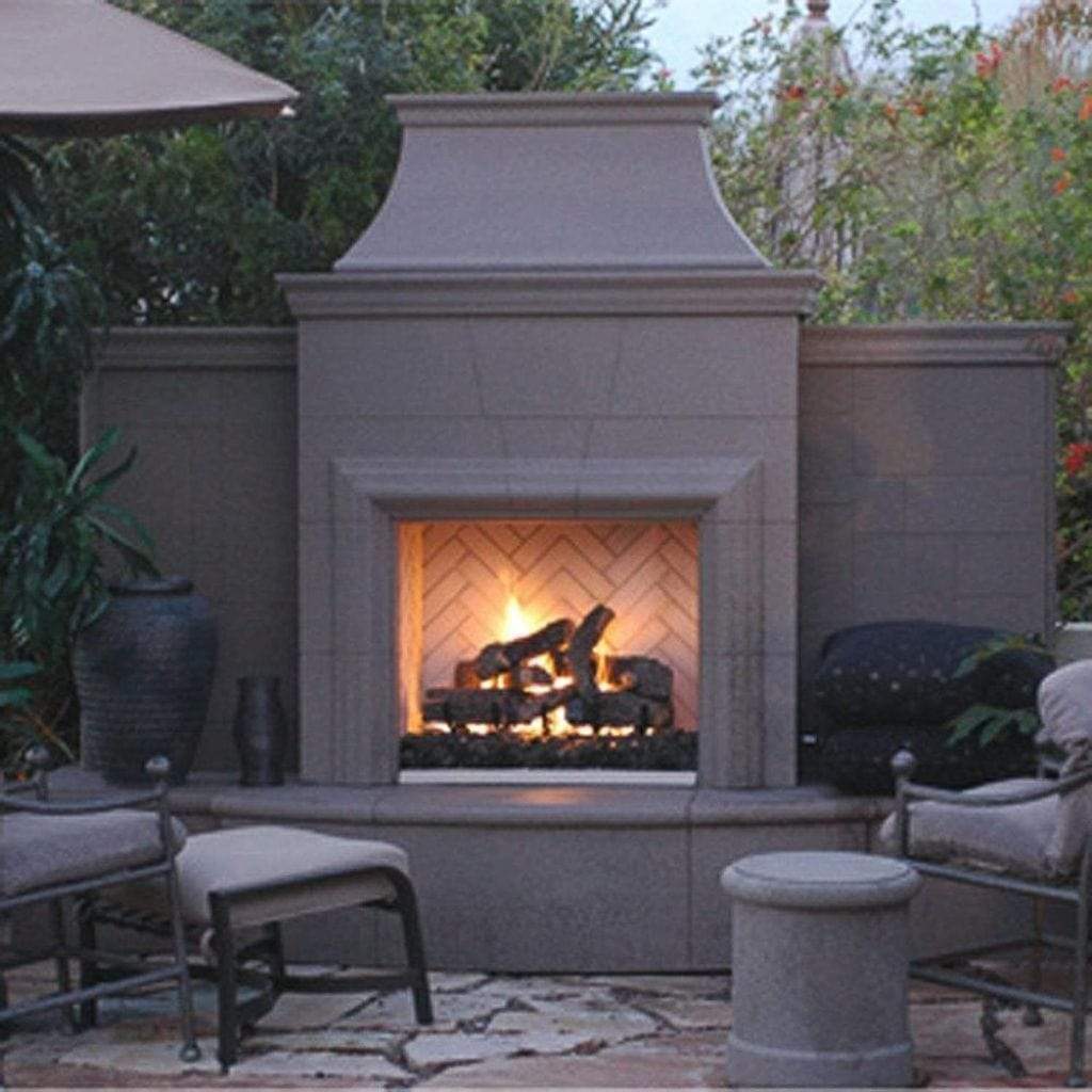 American Fyre Designs Grand Petite Cordova Vented Gas Fireplace with Extended Bullnose Hearth