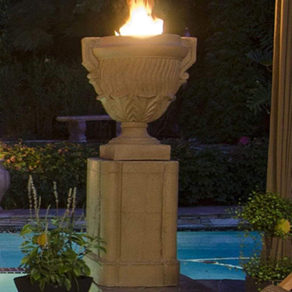 American Fyre Designs Piage Gas Fire Urn and Pedestal