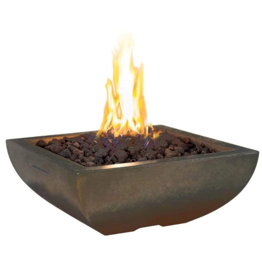 American Fyre Designs Bordeaux Petite Square Gas Fire Bowl