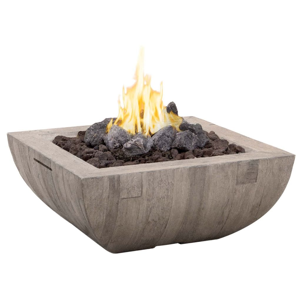 American Fyre Designs 36" Reclaimed Wood Bordeaux Square Gas Fire Bowl