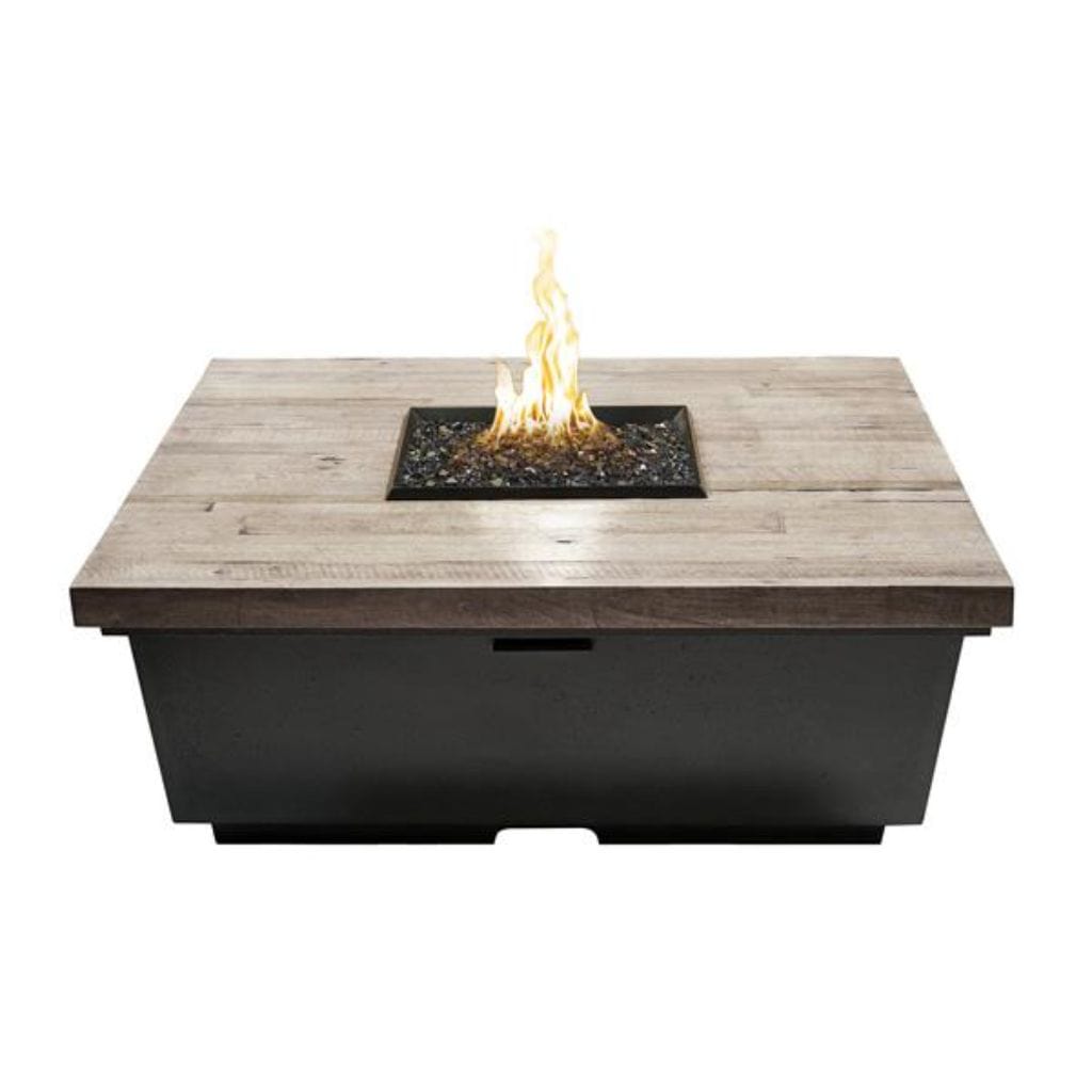 American Fyre Designs 44" French Barrel Oak Contempo Square Firetable