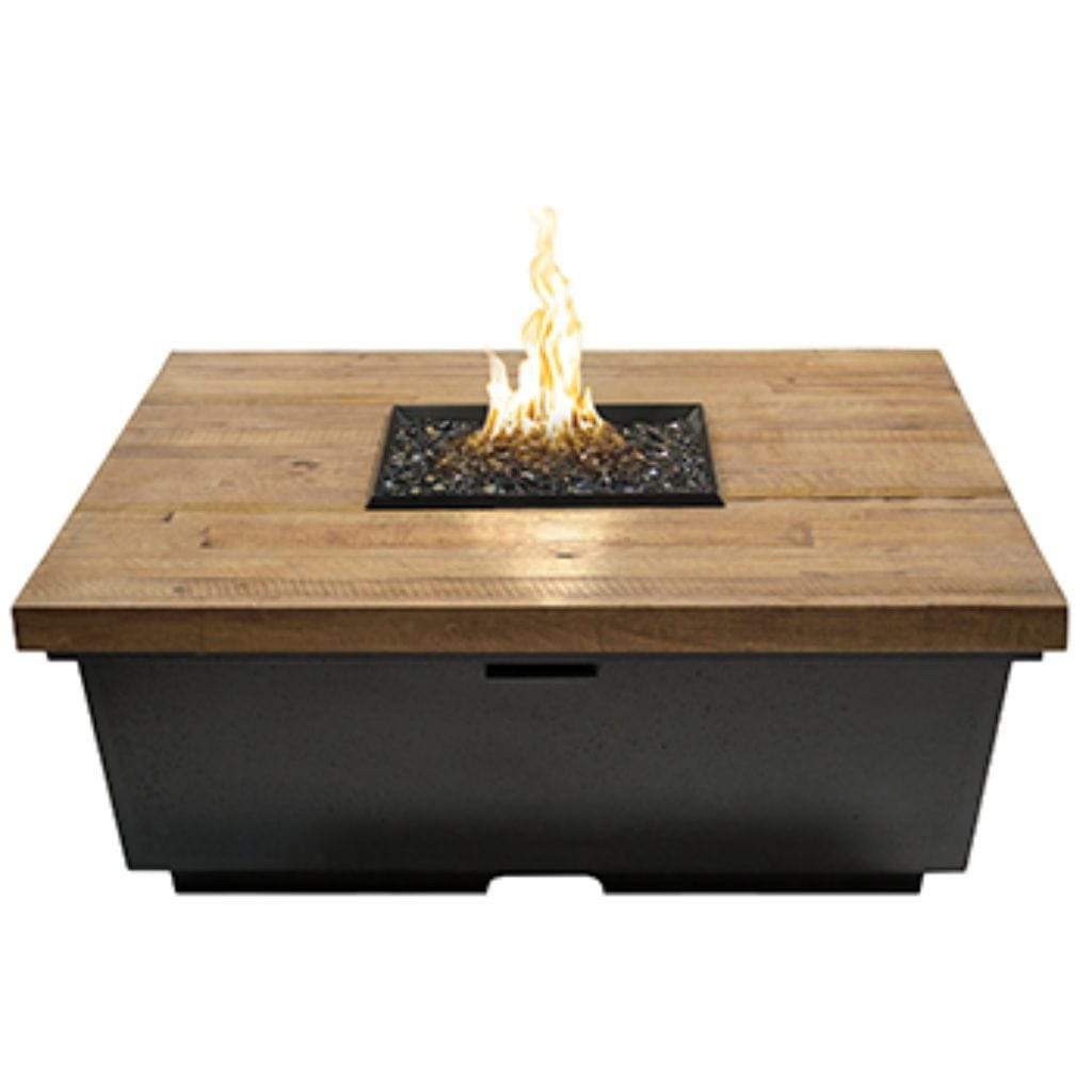 American Fyre Designs 44" French Barrel Oak Contempo Square Firetable