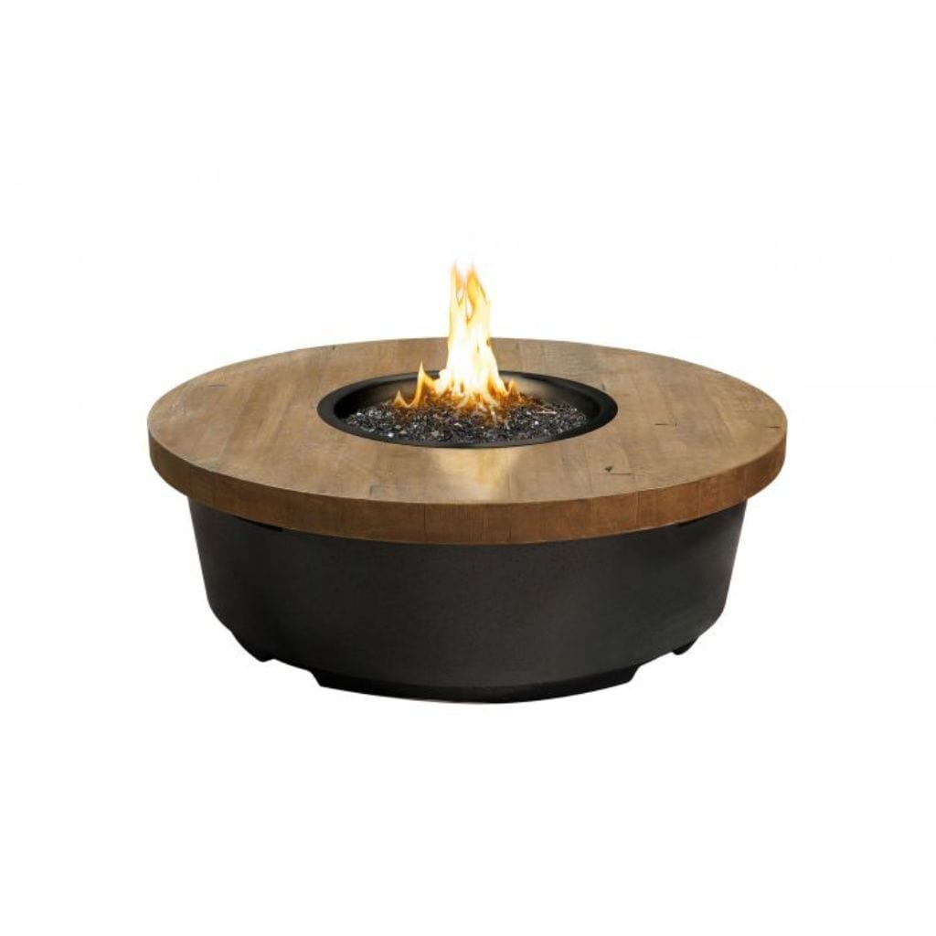 American Fyre Designs 47" French Barrel Oak Contempo Round Gas Firetable