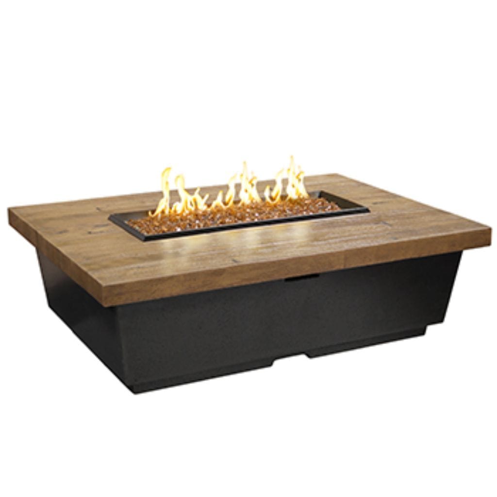 American Fyre Designs 54" French Barrel Oak Contempo Rectangle Firetable