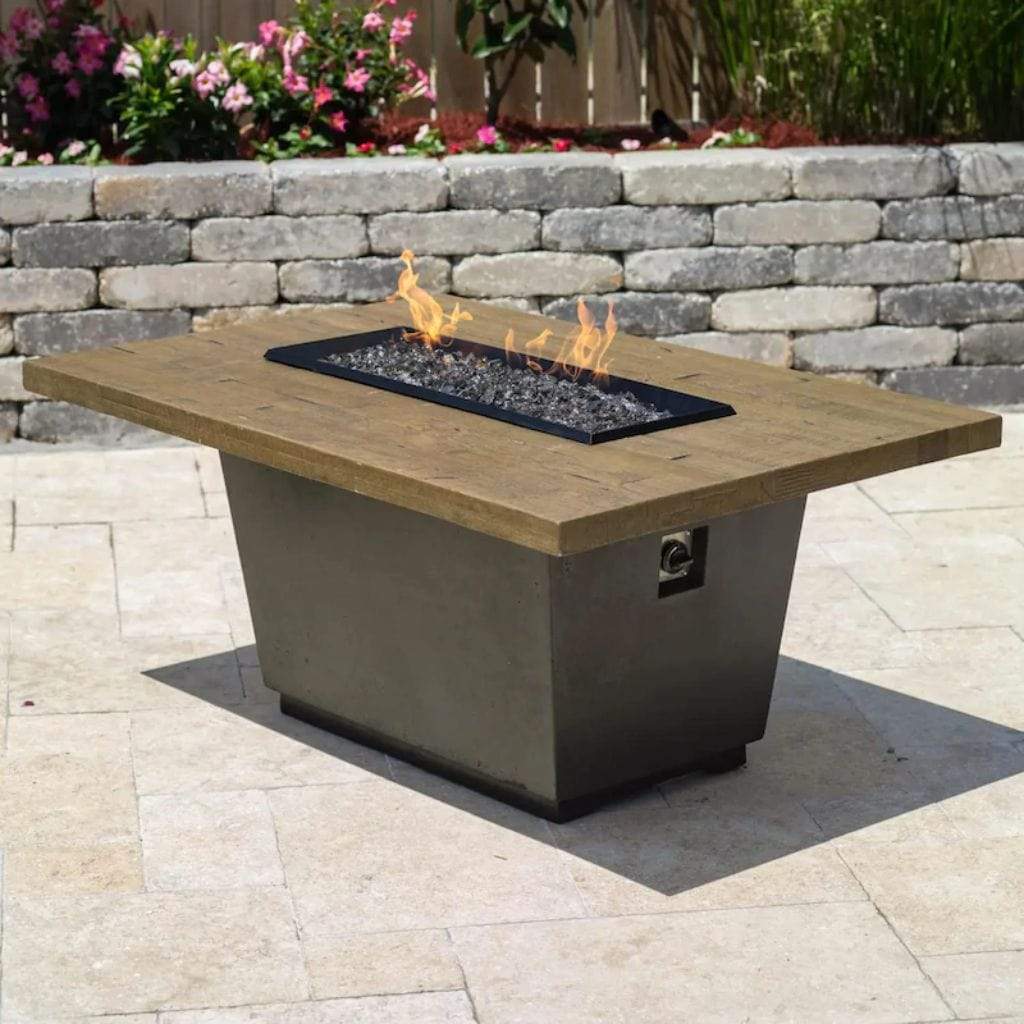 American Fyre Designs 54" French Barrel Oak Cosmo Rectangle Firetable