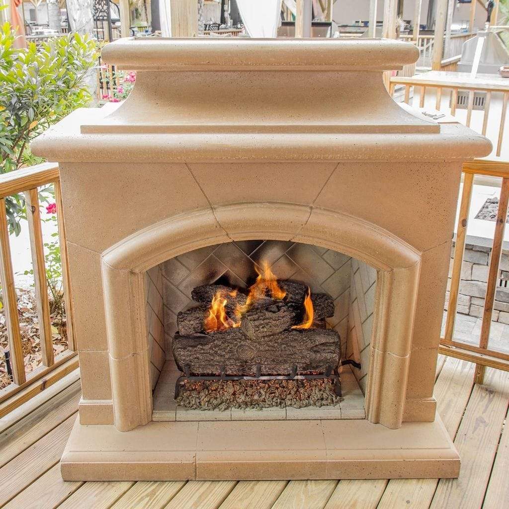 American Fyre Designs Mariposa Fireplace with Corner Square Edge Hearth