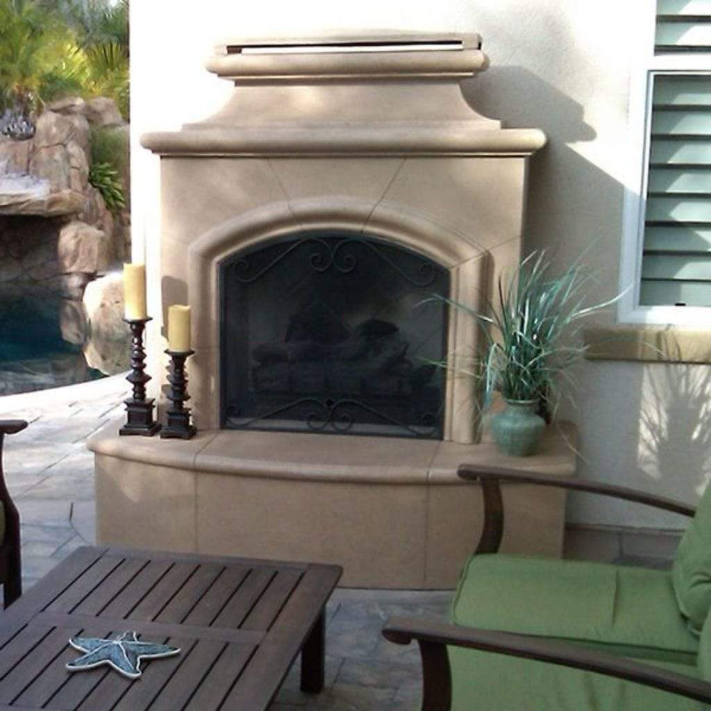 American Fyre Designs Mariposa Vented Gas Fireplace with Radiused Bullnose Hearth