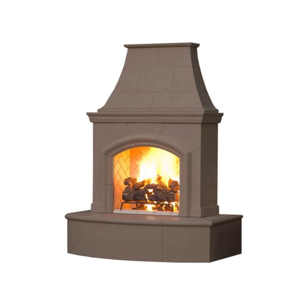 American Fyre Designs Phoenix Fireplace with Radiused Bullnose Hearth