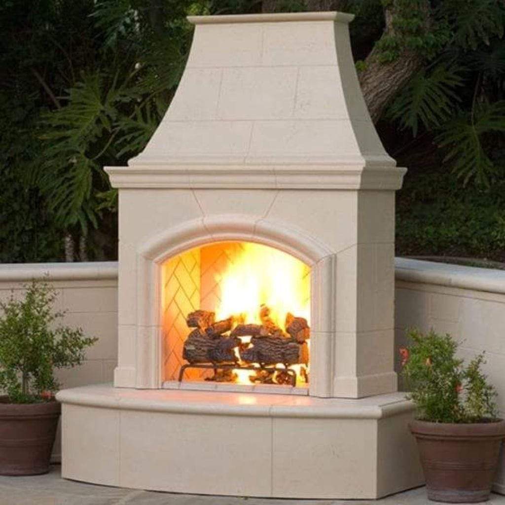 American Fyre Designs Phoenix Fireplace with Corner Square Edge Hearth