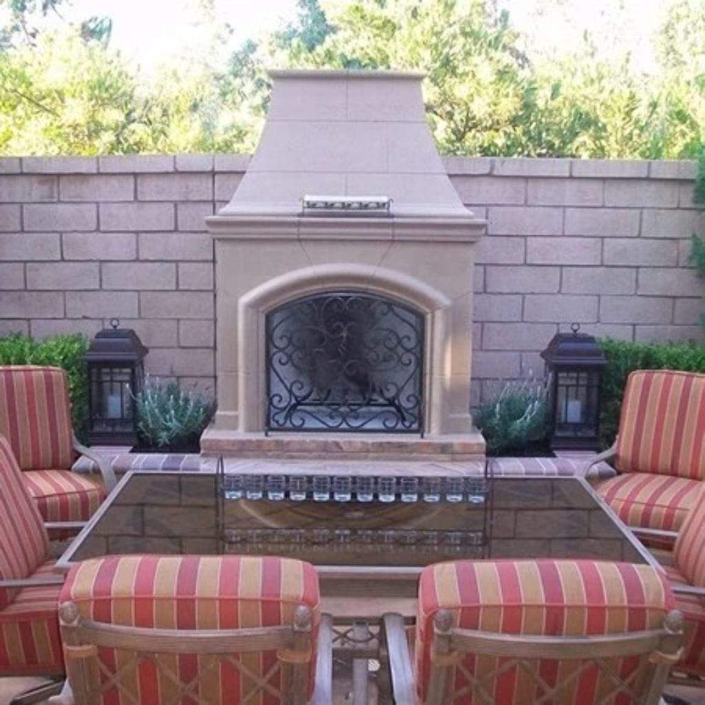 American Fyre Designs Phoenix Fireplace with Corner Square Edge Hearth