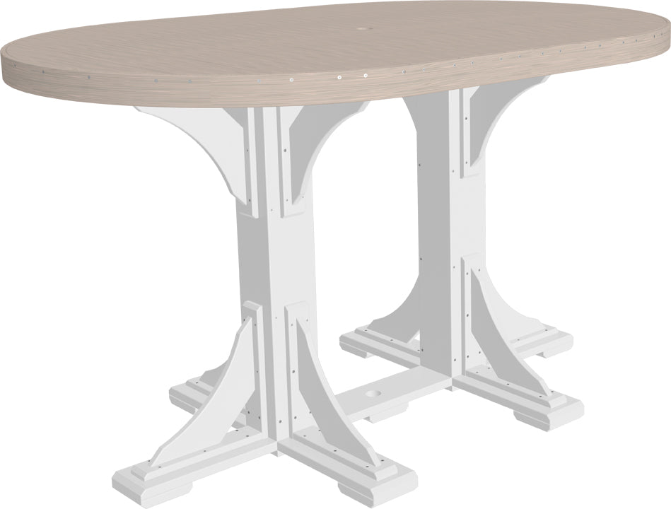 LuxCraft 4' x 6' Oval Table - Bar Height