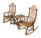 A&L Furniture Amish Bentwood 7-Slat Hickory Rocking Chair with matching side table