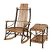 A&L Furniture Amish Bentwood Hickory 9-Slat Rocking Chair With matching Side Table