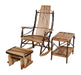 A&L Furniture Amish Bentwood Hickory 9-Slat Rocking Chair with Matching Footstool and End Table