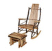 A&L Furniture Amish Bentwood Hickory 9-Slat Rocking Chair with Matching Footstool