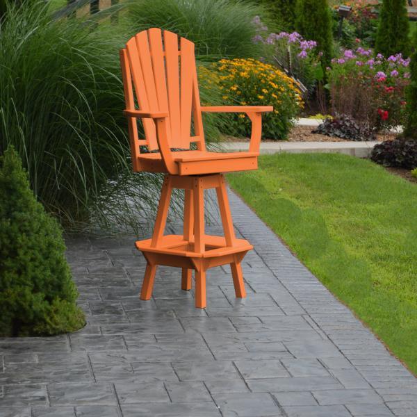 A&L Furniture Adirondack Swivel Bar Chair with Arms