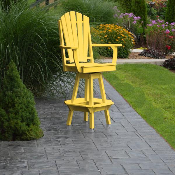 A&L Furniture Adirondack Swivel Bar Chair with Arms