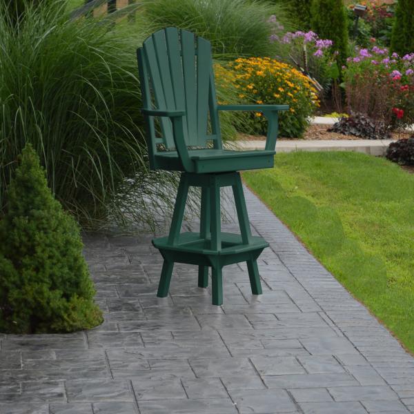 A&L Furniture Adirondack Swivel Bar Chair with Arms