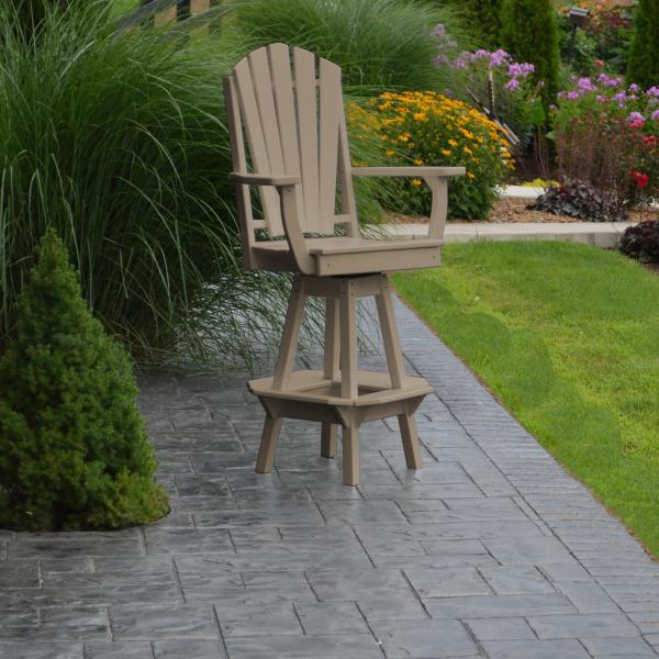 A&L Furniture Adirondack Swivel Bar Chair with Arms