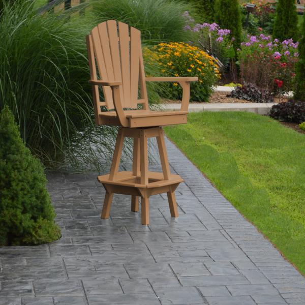 A&L Furniture Adirondack Swivel Bar Chair with Arms