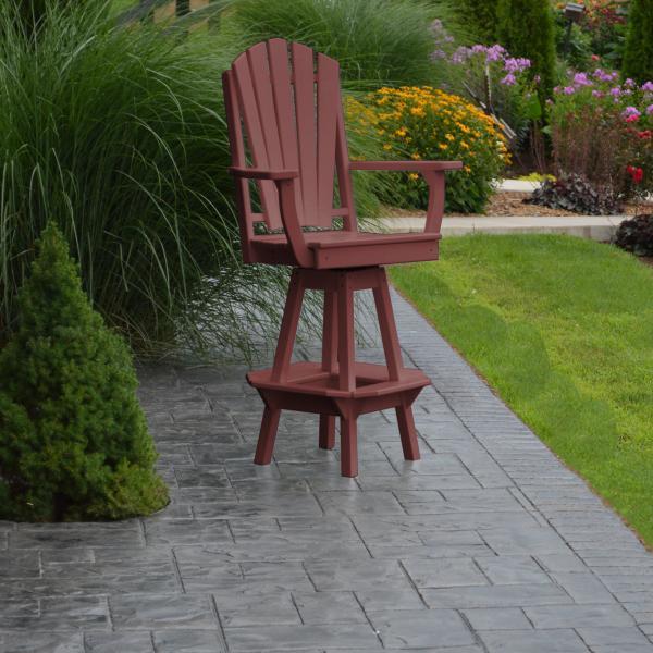 A&L Furniture Adirondack Swivel Bar Chair with Arms