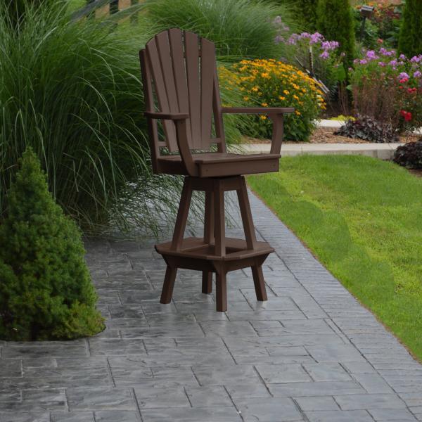 A&L Furniture Adirondack Swivel Bar Chair with Arms