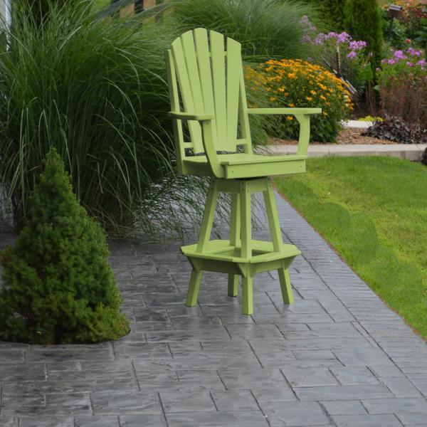 A&L Furniture Adirondack Swivel Bar Chair with Arms