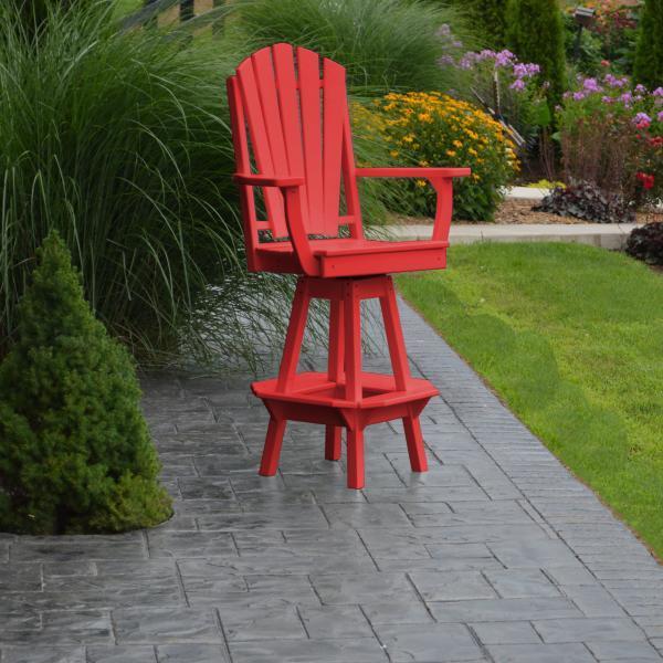 A&L Furniture Adirondack Swivel Bar Chair with Arms