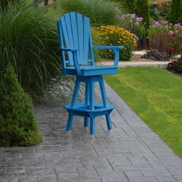 A&L Furniture Adirondack Swivel Bar Chair with Arms