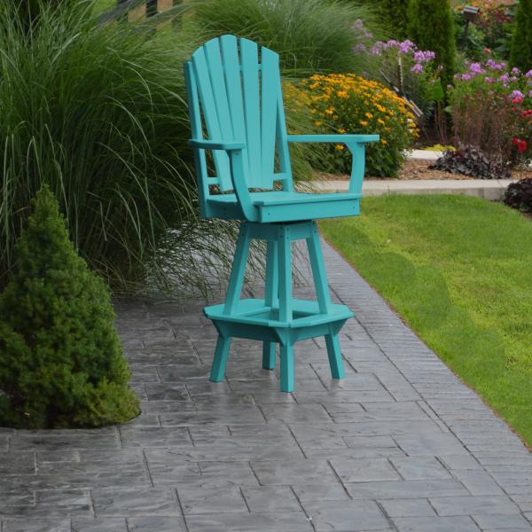 A&L Furniture Adirondack Swivel Bar Chair with Arms