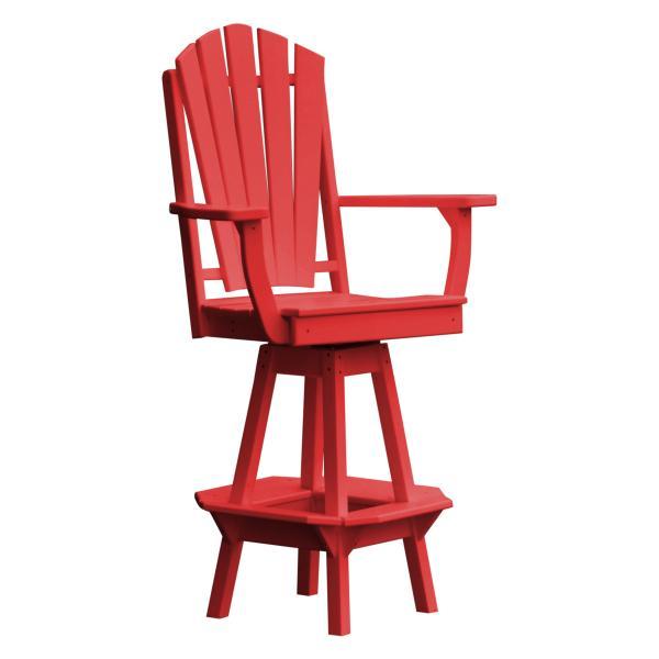 A&L Furniture Adirondack Swivel Bar Chair with Arms