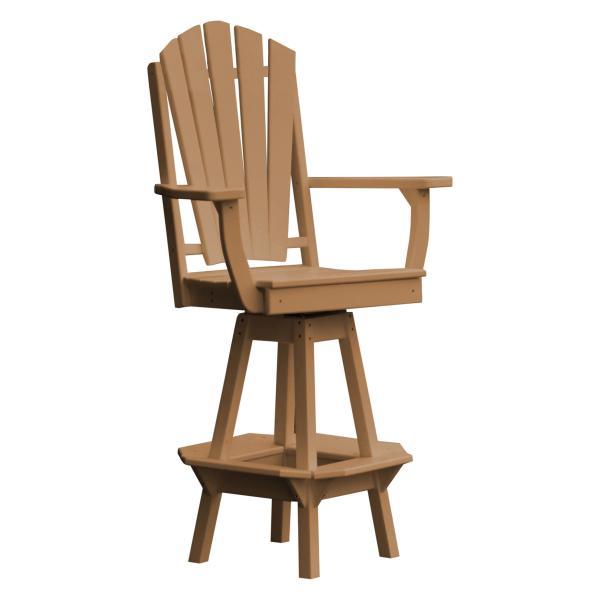 A&L Furniture Adirondack Swivel Bar Chair with Arms