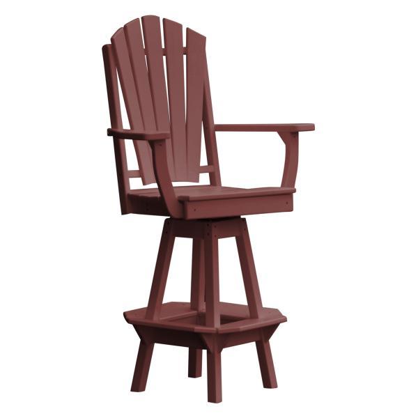 A&L Furniture Adirondack Swivel Bar Chair with Arms