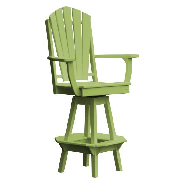 A&L Furniture Adirondack Swivel Bar Chair with Arms