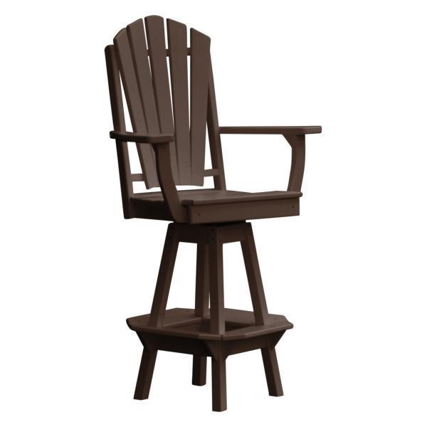 A&L Furniture Adirondack Swivel Bar Chair with Arms