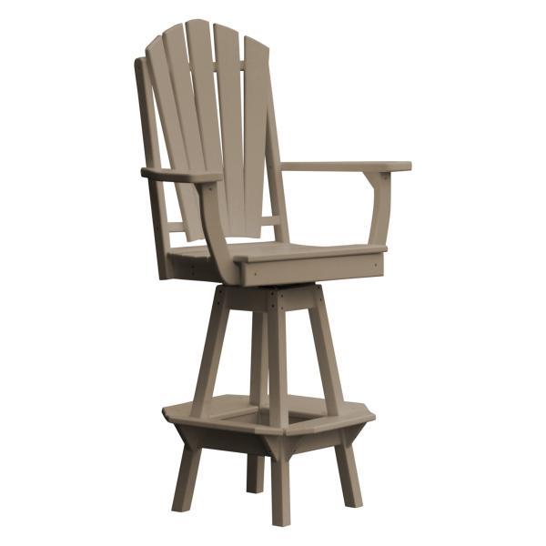 A&L Furniture Adirondack Swivel Bar Chair with Arms