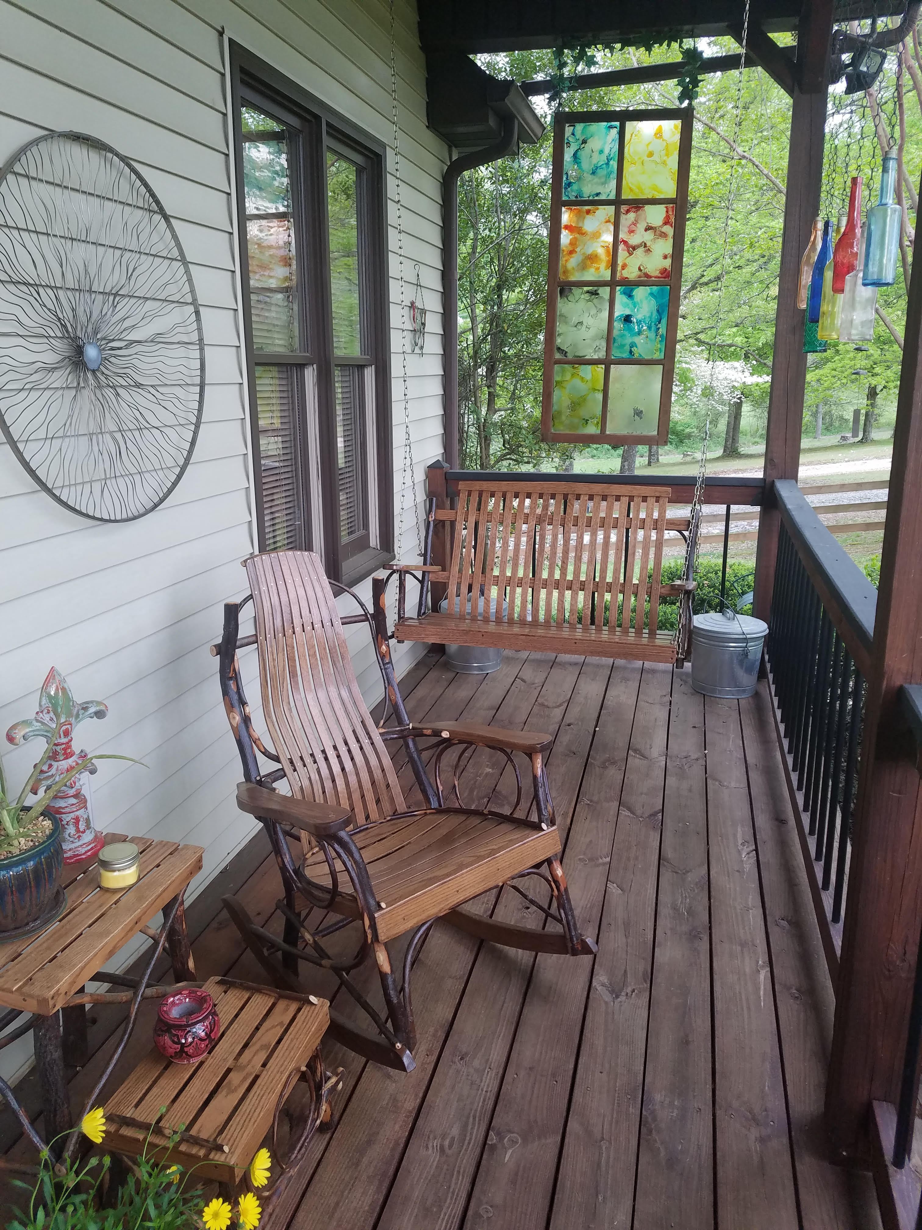 A&L Furniture Amish Hickory Porch Swing