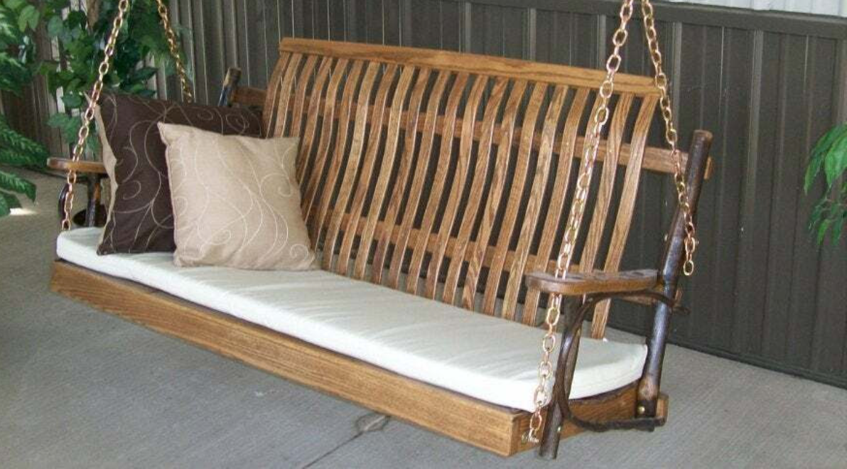 A&L Furniture Amish Hickory Porch Swing